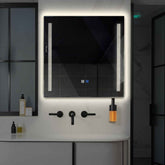 LED Spiegel Quadratisch | Touch-Schalter | Anti-Beschlag-Funktion | Neutralweißes Licht - Reyze Seria Minimal Model 7